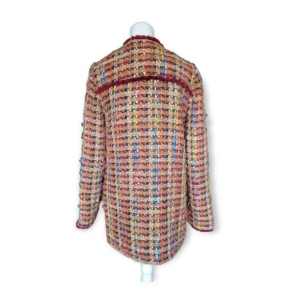 Anthropologie Tweed Blazer XS Multicolor Oversized Statement Jacket - Picture 8 of 15